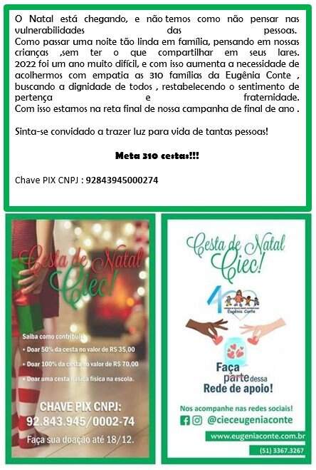 Campanha arrecada cestas de Natal para o Centro Infantil Eugênia Conte, em Porto Alegre - TV Pampa Campanha arrecada cestas de Natal para o Centro Infantil Eugênia Conte, em Porto Alegre - TV Pampa